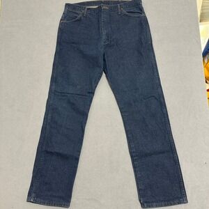 Wrangler Straight Leg Jeans Denim Mid-Rise Stretch Blue Mens Size W38 x L34